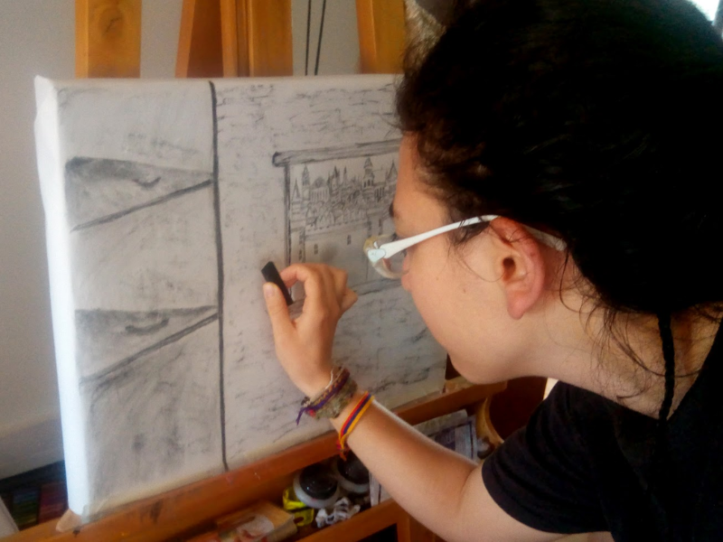 Detras de camaras dibujando - El ultimo latido - stopmotion arcilla dibujo homofobia Bogota Andrea Galindo Nebla arte